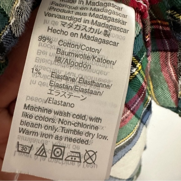 J. Crew Shirt Women's 12P Petite Stewart Tartan Plaid Button Down Long Sleeve - Picture 5 of 7